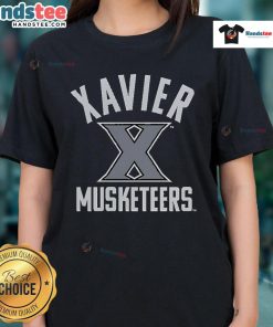 Top Xavier University Musketeers logo on a stylish ladies tee, perfect for fans and casual wear.