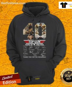 Top Gun 40 Years Hoodie 1986-2026 celebrating memories with iconic design and nostalgic tribute to the classic film.