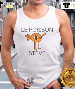 Funny fish Le Poisson Steve tank top featuring a vibrant design of a cartoon fish with a playful expression.