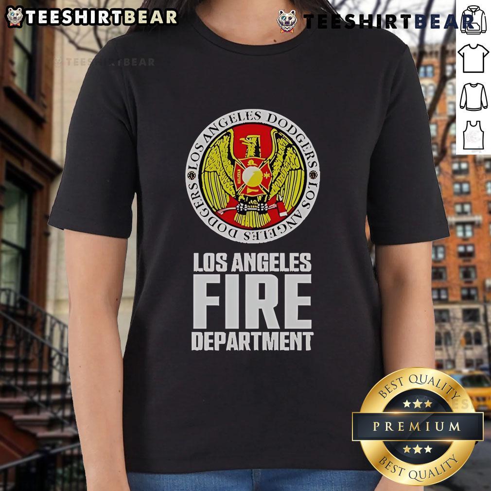 Top Los Angeles Dodgers 2025 Support Those Impacted By The LA Wildfires Ladies-Tee Los Angeles Dodgers 2025 ladies tee supporting victims of LA wildfires, featuring team logo and fire relief message.