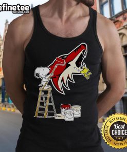 Official Snoopy And Woodstock Painting Arizona Coyotes Logo Tank Top