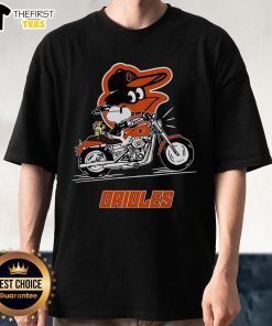 Original Snoopy And Woodstock Driving Motorbike Baltimore Orioles T-Shirt