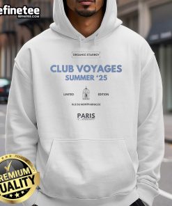Official Organic Starboy Club Voyages Summer '25 Limited Edition hoodie featuring Rue Du Montparnasse, Paris design.