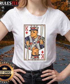 Alt Text: Aaron Judge Diamond King Card Ladies Tee featuring a vibrant design showcasing the MLB star's iconic card art.