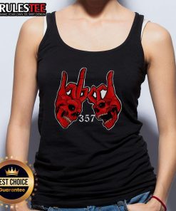 Alt Text: Vintage tank top featuring an Awesome 357 Blood Gang sign with a skull design, perfect for stylish streetwear.
