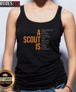 Awesome A Scout Is Trustworthy Loyal Helpful tank top featuring a vibrant design, perfect for scouting enthusiasts.