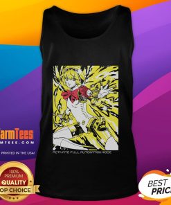 Awesome Aigis Persona 3 Activate Full Automation Mode Tank Top featuring a vibrant design of the character Aigis.