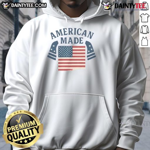 Awesome American Made America Flag Hoodie featuring a bold design and comfortable fit for patriotic style.