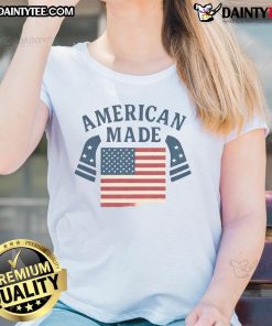 Awesome American Made America Flag Ladies Tee featuring a stylish design perfect for patriotic women.