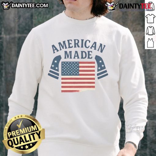 Alt Text: Awesome American Made America Flag Sweatshirt featuring a bold flag design, perfect for patriotic style and comfort.