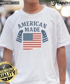 Alt Text: Awesome American Made America Flag T-Shirt featuring a bold graphic of the American flag on a comfortable cotton tee.