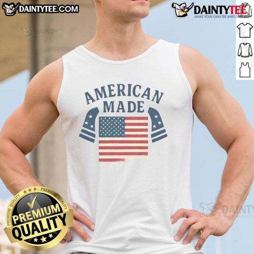 Awesome American Made America Flag Tank Top featuring a vibrant flag design, perfect for patriotic celebrations.