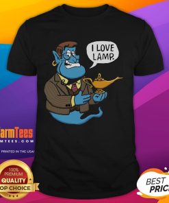 Alt Text: Awesome Anchor Genie I Love Lamp T-Shirt featuring a playful design and vibrant colors for lamp lovers.