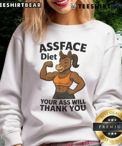 Awesome Assface Diet sweatshirt featuring a humorous design, perfect for fitness enthusiasts and casual wear.