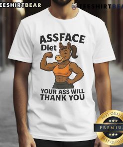 Awesome Assface Diet Ripped Donkey T-Shirt featuring a fun graphic, perfect for fitness enthusiasts and humor lovers.