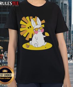 Awesome Beach Bun Bunny Ladies Tee featuring a cute bunny design perfect for summer outings and beach days.