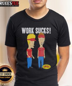 Awesome Beavis and Butt-Head at Work T-Shirt featuring iconic cartoon characters in a fun, vibrant design.