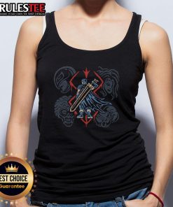 Awesome Berserk Guts Evil Omen tank top featuring bold graphics of Guts from the anime, perfect for fans and collectors.
