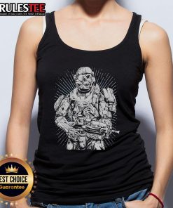 Alt Text: Stylish Awesome Blue Leader Threat Llama Tank Top featuring a vibrant llama graphic, perfect for casual summer wear.