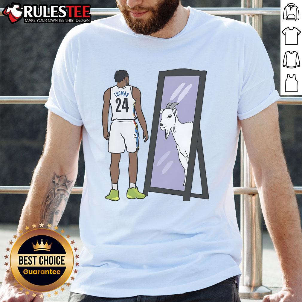 Awesome Cam Thomas Mirror Goat T Shirt Alt Text: Awesome Cam Thomas Mirror Goat T-Shirt featuring a stylish graphic design celebrating the basketball star.