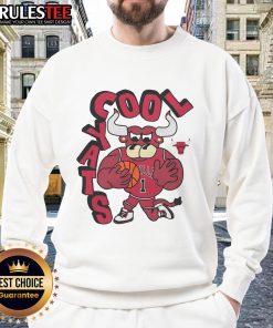 Awesome Chicago Bulls Stadium Essentials NBA X Staycool mascot sweatshirt featured in vibrant design for fans.