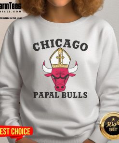 Awesome Chicago Papal Bulls sweatshirt featuring bold graphics, perfect for fans and stylish streetwear.