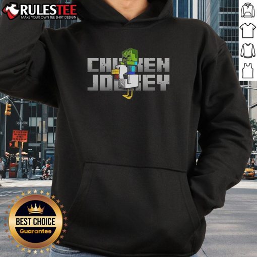 Awesome Chicken Jockey Minecraft Chicken Zombie Hoodie featuring a vibrant design and comfortable fit for gamers.