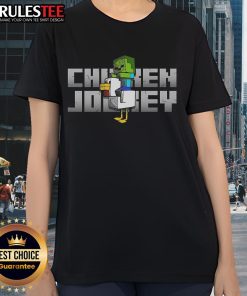 Awesome Chicken Jockey Minecraft Chicken Zombie graphic on a stylish ladies tee, perfect for gamers and fans.