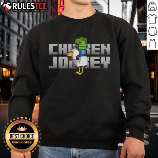Awesome Chicken Jockey Minecraft Chicken Zombie sweatshirt featuring vibrant graphics and cozy design for gamers.