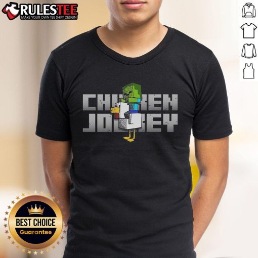 Awesome Chicken Jockey Minecraft Chicken Zombie T-Shirt featuring a fun graphic of a chicken riding a zombie.