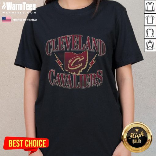 Awesome Cleveland Cavaliers Regional Ladies Tee showcasing team colors and logo, perfect for female fans and casual wear.