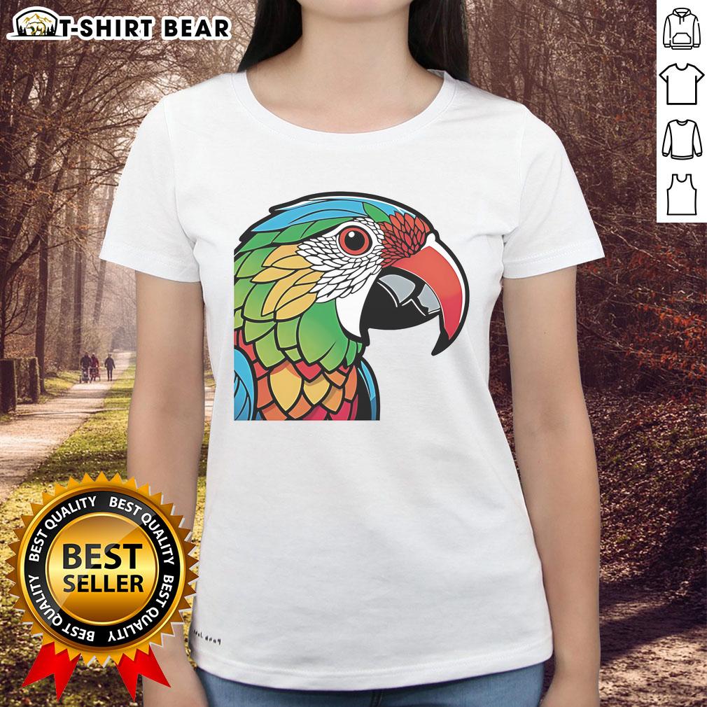 Awesome Colorful Lovebird Parrot Doodle Ladies Tee