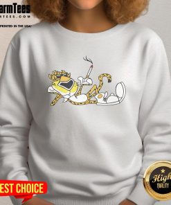 Awesome Cool Cheetah Cig Sweatshirt featuring a stylish cheetah print design, perfect for casual wear and fashion lovers.