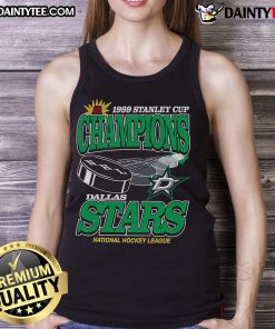 Awesome Dallas Stars NHL 1999 Stanley Cup Champions tank top featuring team logo and championship design.