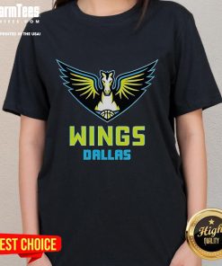 Awesome Dallas Wings logo on a ladies tee featuring Paige, perfect for fans and showcasing team spirit.