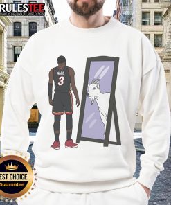 Awesome Dwyane Wade Mirror GOAT sweatshirt featuring a stylish design, perfect for basketball fans and fashion lovers.