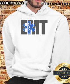 Awesome EMT Logo Hoodie featuring a bold design, perfect for emergency medical technicians and fans of EMT apparel.