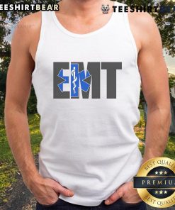 Awesome EMT logo tank top featuring a bold design, perfect for emergency medical technicians and casual wear.