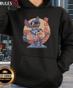 Awesome Extraterrestrial Animal Spaceship Stitch Hoodie featuring a vibrant alien design and cozy fabric.