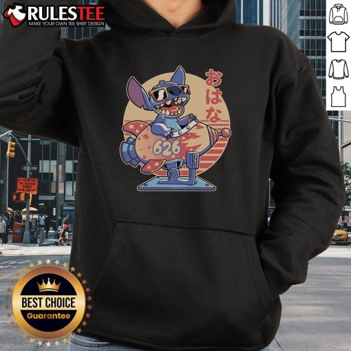 Awesome Extraterrestrial Animal Spaceship Stitch Hoodie featuring a vibrant alien design and cozy fabric.