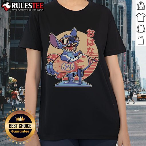 Awesome extraterrestrial animal spaceship graphic on a stylish ladies tee, perfect for sci-fi and animal lovers.