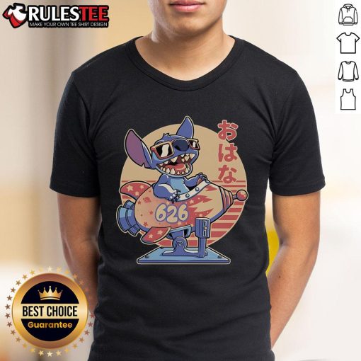 Awesome Extraterrestrial Animal Spaceship Stitch T-Shirt featuring a colorful alien design, perfect for sci-fi fans.