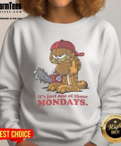 Awesome Garfield and Limp Bizkit 'It's Just One of Those Mondays' sweatshirt featuring vibrant graphics and bold design.