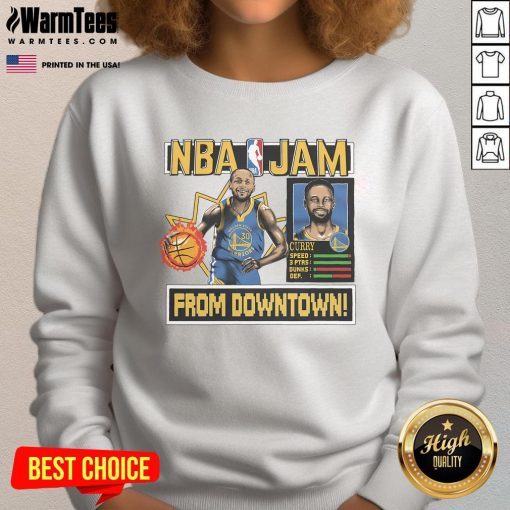 Awesome Golden State Warriors Stephen Curry homage sweatshirt in royal blue, perfect for NBA fans and stylish sportswear.