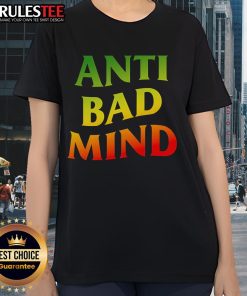 Awesome Gradient Anti-Bad Mind Ladies Tee featuring vibrant colors and a stylish design for positive vibes.