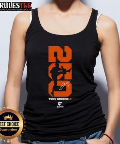 Awesome GWS Giants Toby Greene 250 tank top featuring team colors and logo, perfect for fans and sports enthusiasts.