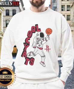 Staycool mascot sweatshirt featuring Houston Rockets logo, perfect for NBA fans and stadium essentials.