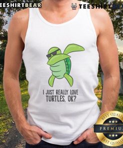 Dabbing turtle tank top featuring a cute turtle graphic, perfect for turtle lovers and summer fashion.