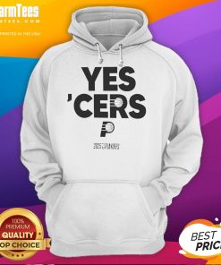Awesome Indiana Pacers Yes Cers hoodie for the 2024-25 NBA Playoffs, featuring vibrant team colors and logo.