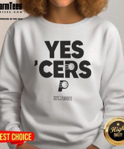 Awesome Indiana Pacers Yes Cers 2024-25 NBA Playoffs sweatshirt featuring vibrant team colors and logo design.